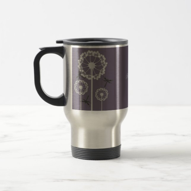 Purple Dragonflies Travel Mug (Left)