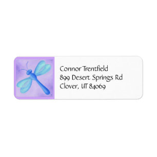 Purple Dragonfly address label