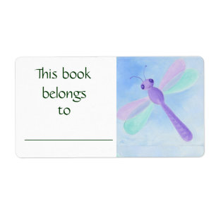 Purple Dragonfly book label