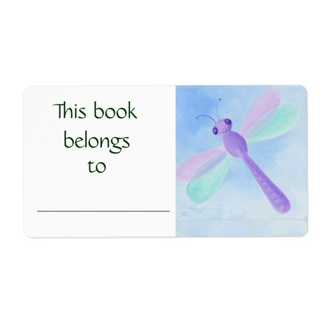 Purple Dragonfly book label (Front)