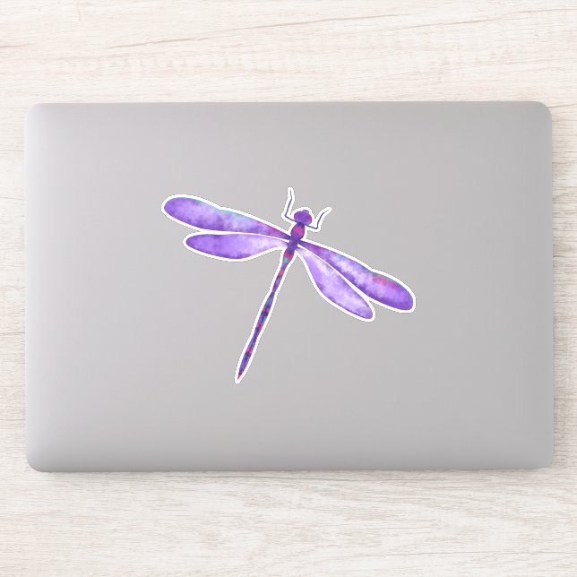 Purple Dragonfly Custom - Cut Vinyl Sticker (Computer)
