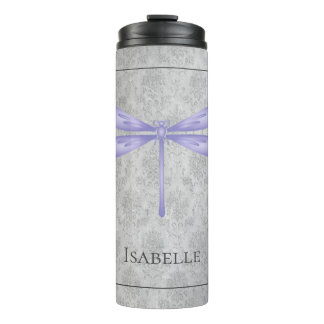 Purple Dragonfly Damask Thermal Tumbler