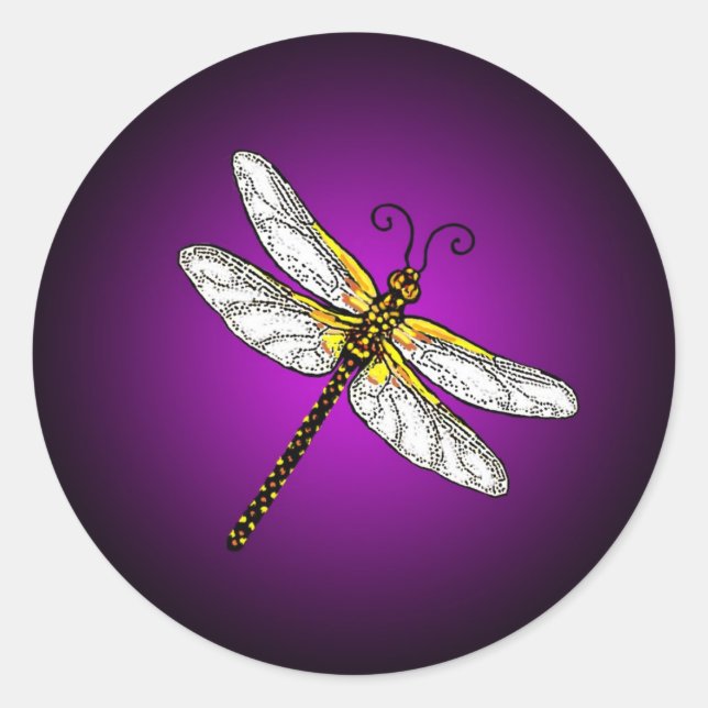 Purple Dragonfly Dragonflies  Stickers (Front)