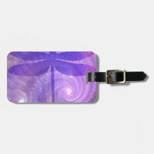 Purple Dragonfly Luggage Tag