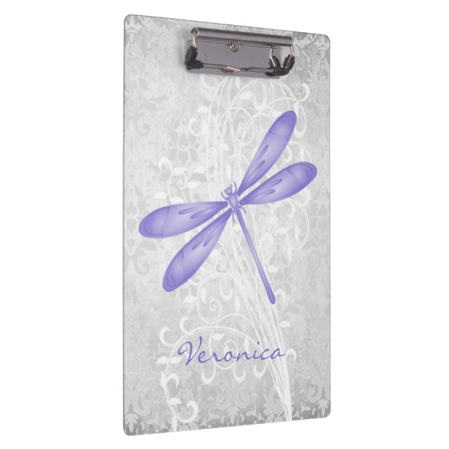 Purple Dragonfly Personalised Clipboard (Right)