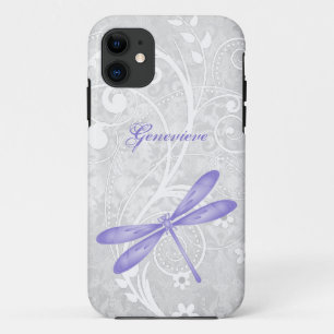 Purple Dragonfly Personalised iPhone 11 Case