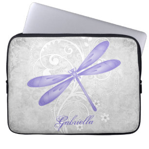 Purple Dragonfly Personalized Laptop Sleeve