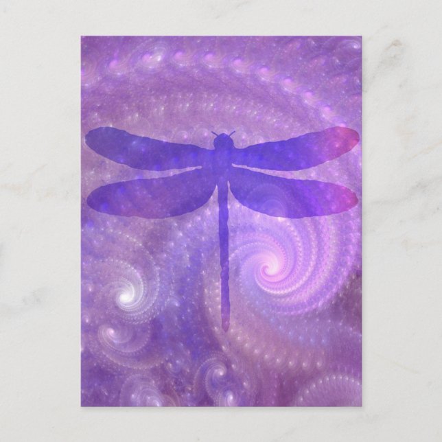 Purple Dragonfly Postcard (Front)