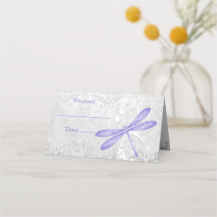 Purple Dragonfly Reception Place Card