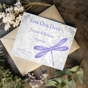 Purple Dragonfly Save The Date Announcement