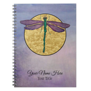 Purple Dragonfly Spiral Notebook
