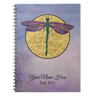Purple Dragonfly Spiral Notebook