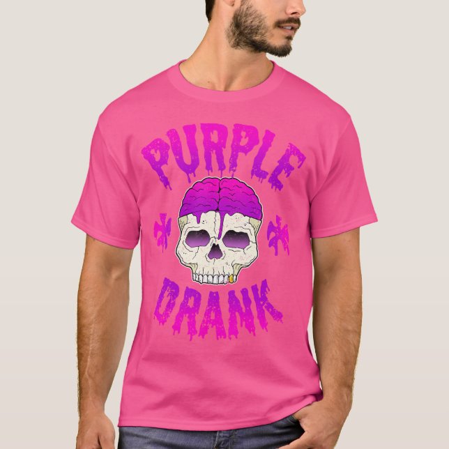 Purple Drank Codeine Skull Lean Rap Hip Hop Gift T-Shirt (Front)