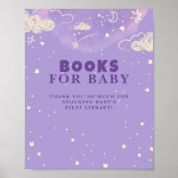 Purple Dream Book For Baby Shower  Poster