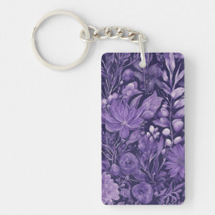 Purple Dream Elegant Botanical Design inspired by  Key Ring