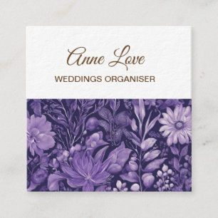 Purple Dream Elegant Botanical Design inspired by Square Business Card