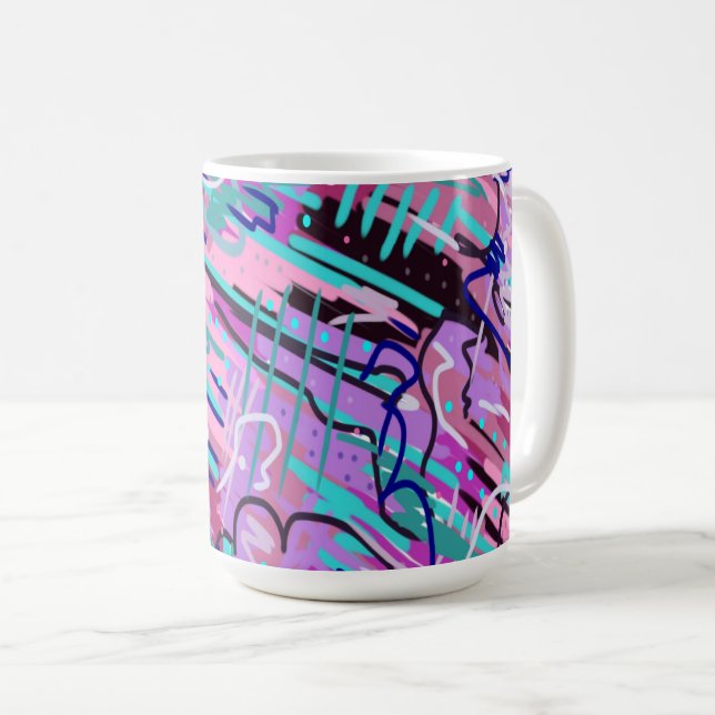 Purple Dream Expressive Abstract  Coffee Mug (Front Right)