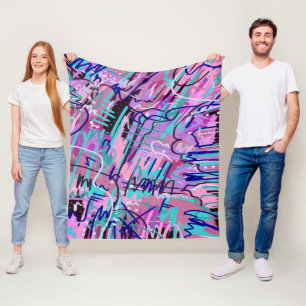 Purple Dream Expressive Abstract Print Fleece Blanket