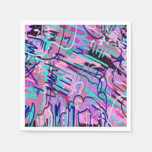 Purple Dream Expressive Abstract Print Napkin