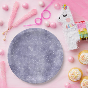 Purple Dream Sparkle Paper Plate