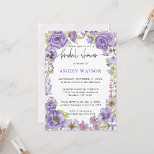 Purple dreams stylish Bridal Shower Invitation