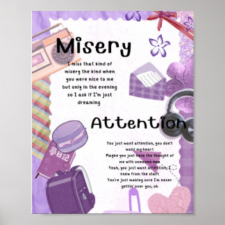 Purple Dreamy Song Lyrics Poster 💜🎶
