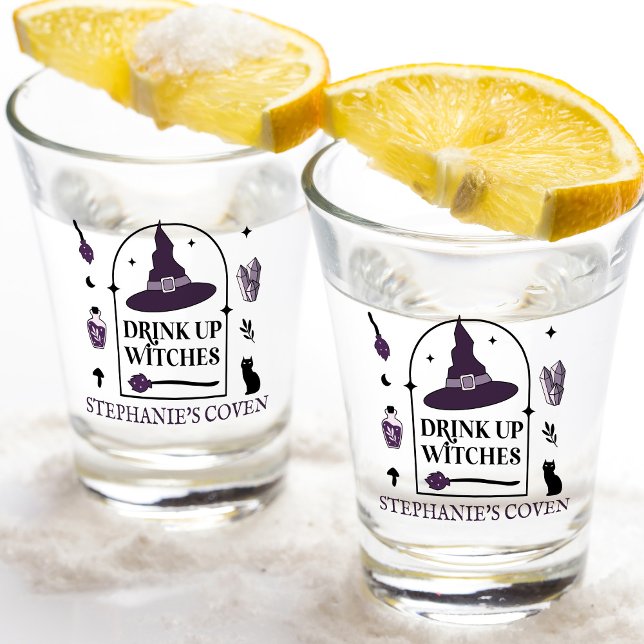 Purple Drink Up Witches Halloween  Shot Glass (Creator Uploaded)