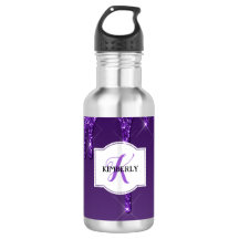 Purple Dripping Glitter Pillar Candle