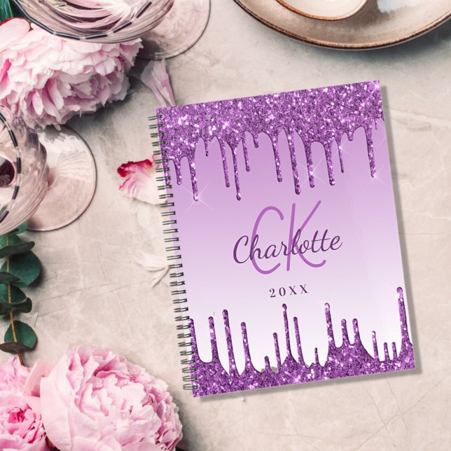 Purple drips violet monogram 2026 planner (Creator Uploaded)