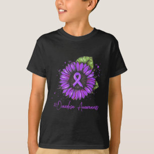 Purple Drug Overdose Awareness Ribbon Drug Addicti T-Shirt