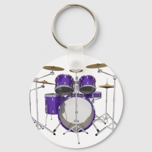Purple Drum Kit: Key Ring