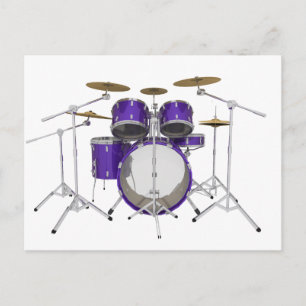 Purple Drum Kit: Postcard
