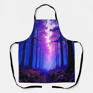 Purple Dusk Woods: Surreal Art Apron
