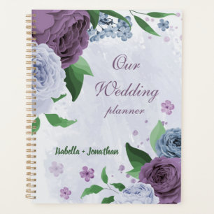 Purple dusty blue floral wedding planner