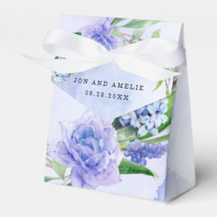Purple Dusty Blue Tulip Peony Wedding Favour Box