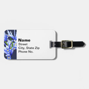 Purple Dwarf Iris Heart Luggage Tag
