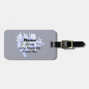 Purple Dwarf Iris Heart Luggage Tag