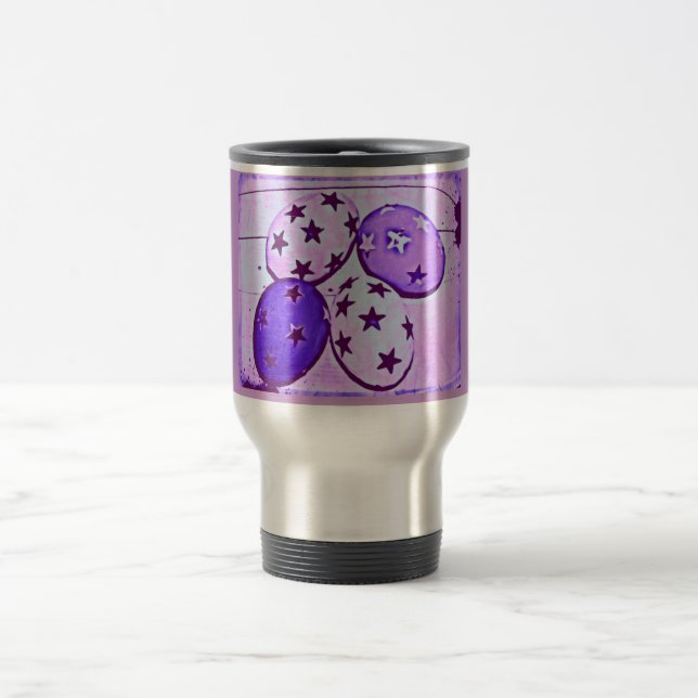 Purple Easter Eggs Travel Mug (Center)