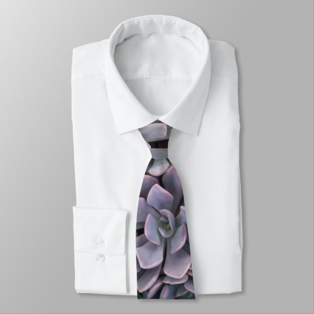 Purple Echeveria Succulent Tie (Tied)