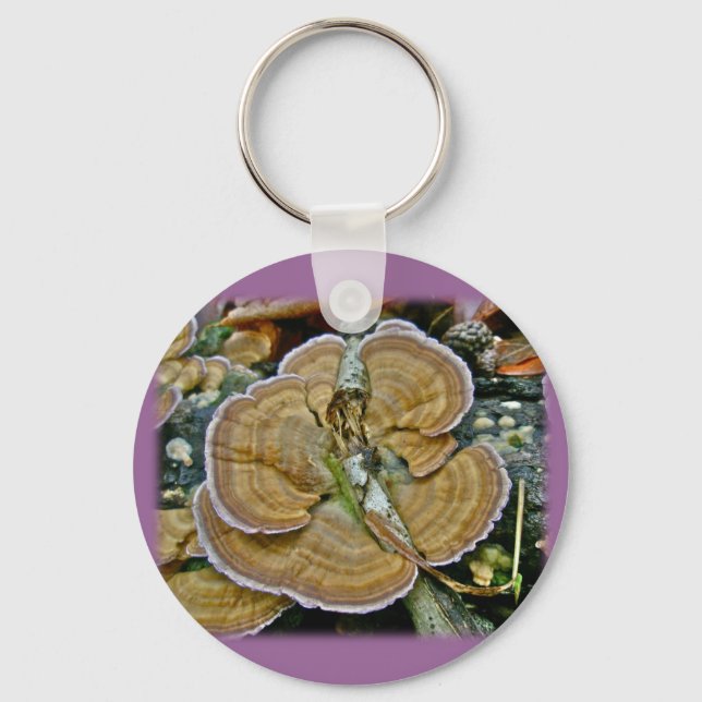 Purple Edge Shelf Fungus Coordinating Items Key Ring (Front)