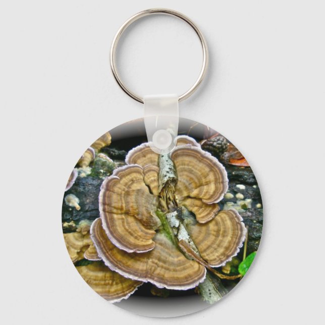 Purple Edge Shelf Fungus Coordinating Items Key Ring (Front)