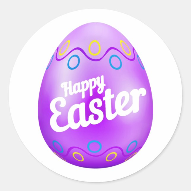 Purple Egg -  Easter Sticker (Front)