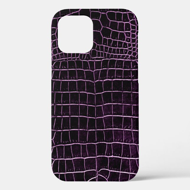 Purple Eggplant Faux Crocodile Leather Case-Mate iPhone Case (Back)