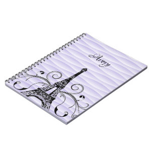 Purple Eiffel Tower Flourish Notebook