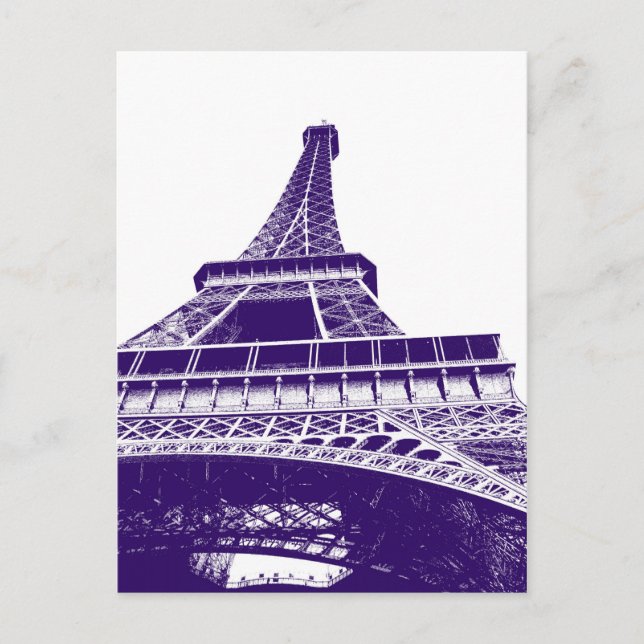Purple Eiffel Tower Postcard (Front)