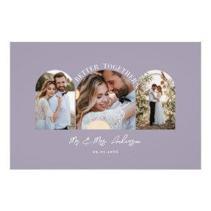 Purple elegant arch multi photo wedding decor print