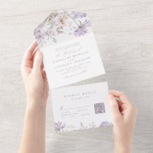 Purple Elegant Botanical Floral Boho Wedding