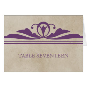 Purple Elegant Deco Table Number Card