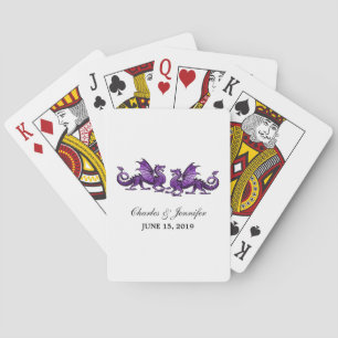 Purple Elegant Dragons Playing Cards