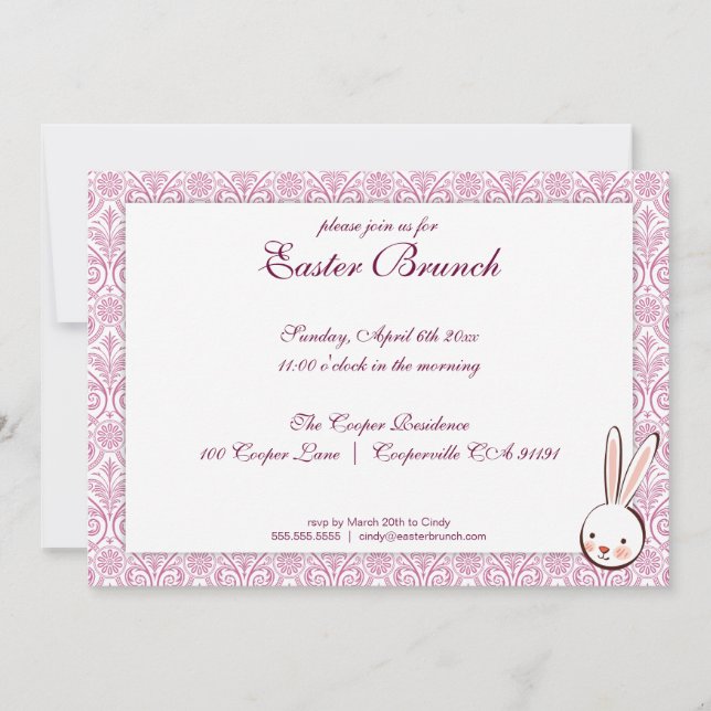 Purple Elegant Easter Brunch Invitation (Front)
